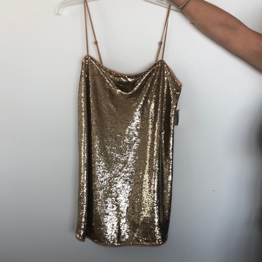 Free People Gold sequins mini dress